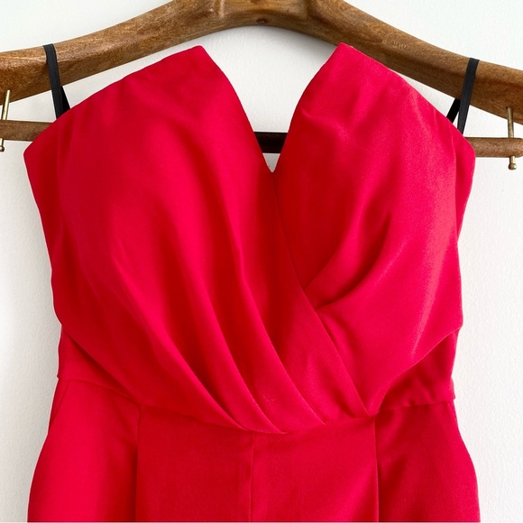 Bebe Red Sweetheart Strapless Jumpsuit NWT - Picture 5 of 10